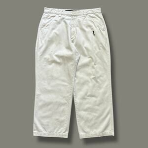 Vintage y2k Anchor Blue Beyond Baggy Faded White Skater Pants 36x29